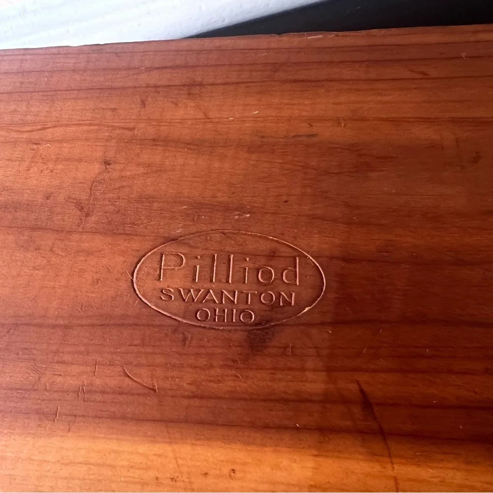 Vintage 1950's Pilliod Wooden Chest Box Swanton Ohio Cedar Jewelry Box Rustic